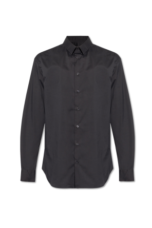 【GIORGIO ARMANI】アルマーニ　黒シルクシャツ 40 GIORGIO ARMANI】アルマーニ 黒シルクシャツ 40